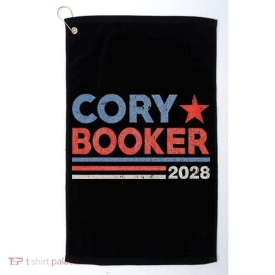 Cory Booker Retro Stripe Cory Booker For President 2028 Golf Towel