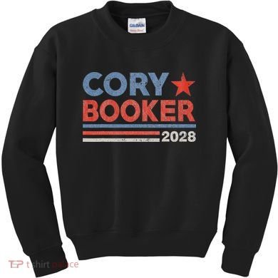 Cory Booker Retro Stripe Cory Booker For President 2028 Kids Sweatshirt
