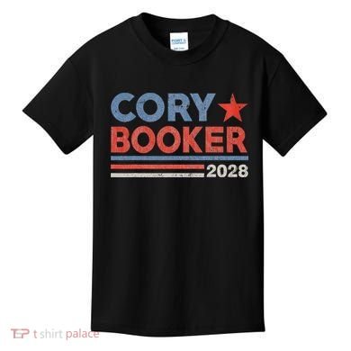 Cory Booker Retro Stripe Cory Booker For President 2028 Kids T-Shirt