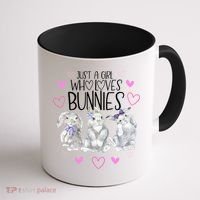 Cool Bunny Rabbit Gift Just A Girl Who Loves Bunnies Gift Coffee Mug thumb 1
