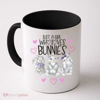Cool Bunny Rabbit Gift Just A Girl Who Loves Bunnies Gift Coffee Mug thumb 0