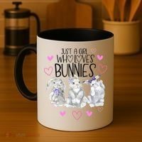 Cool Bunny Rabbit Gift Just A Girl Who Loves Bunnies Gift Coffee Mug thumb 4