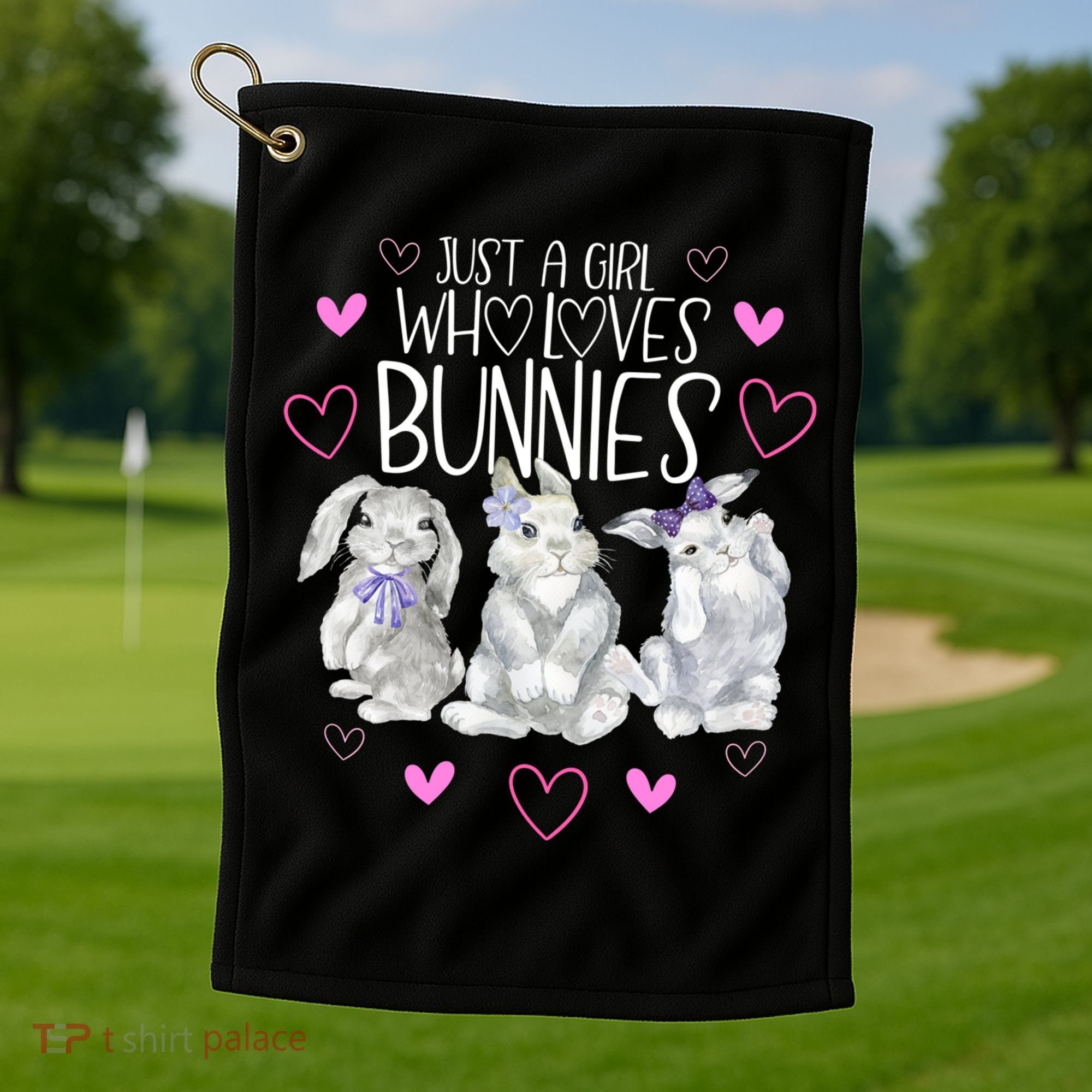 Cool Bunny Rabbit Gift Just A Girl Who Loves Bunnies Gift Golf Towel
