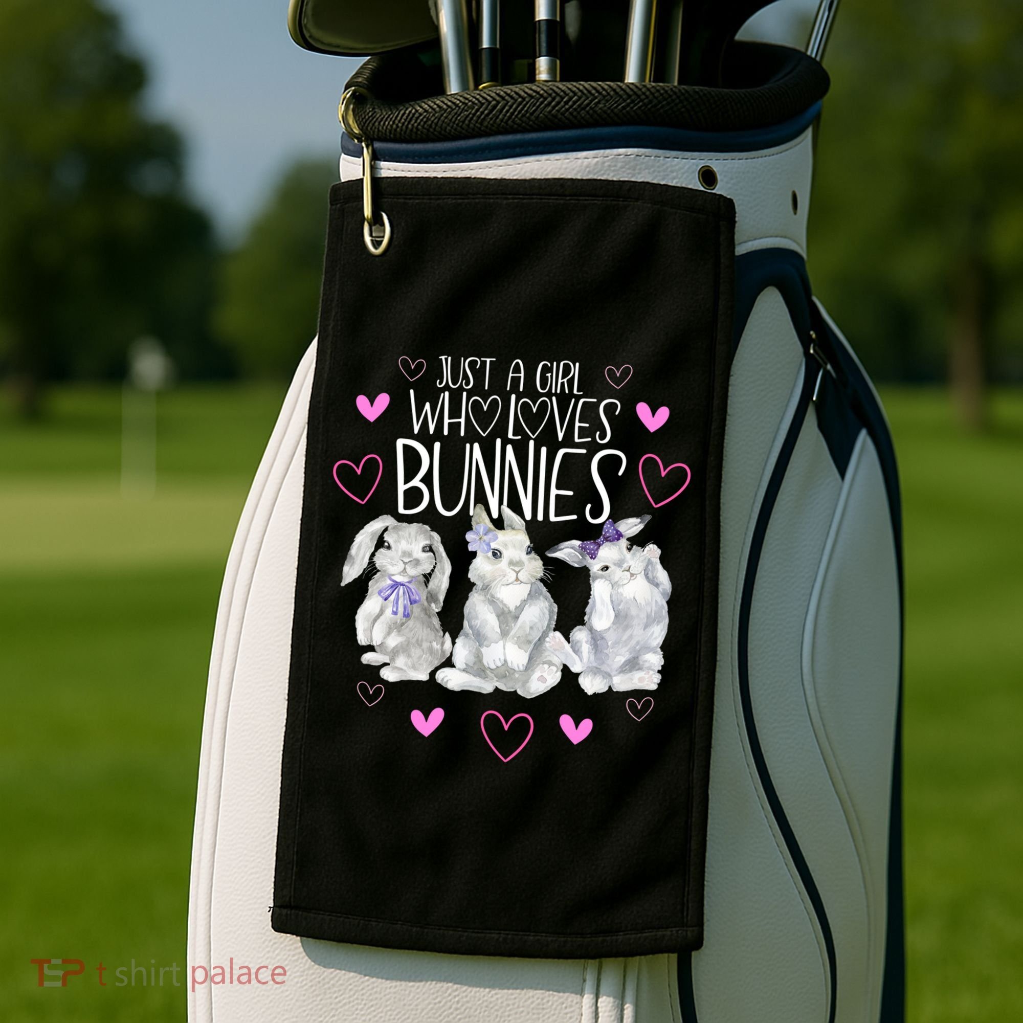 Cool Bunny Rabbit Gift Just A Girl Who Loves Bunnies Gift Golf Towel