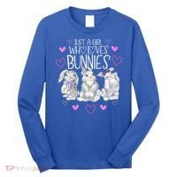 Cool Bunny Rabbit Gift Just A Girl Who Loves Bunnies Gift Long Sleeve Shirt thumb 0