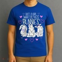 Cool Bunny Rabbit Gift Just A Girl Who Loves Bunnies Gift T-Shirt thumb 3