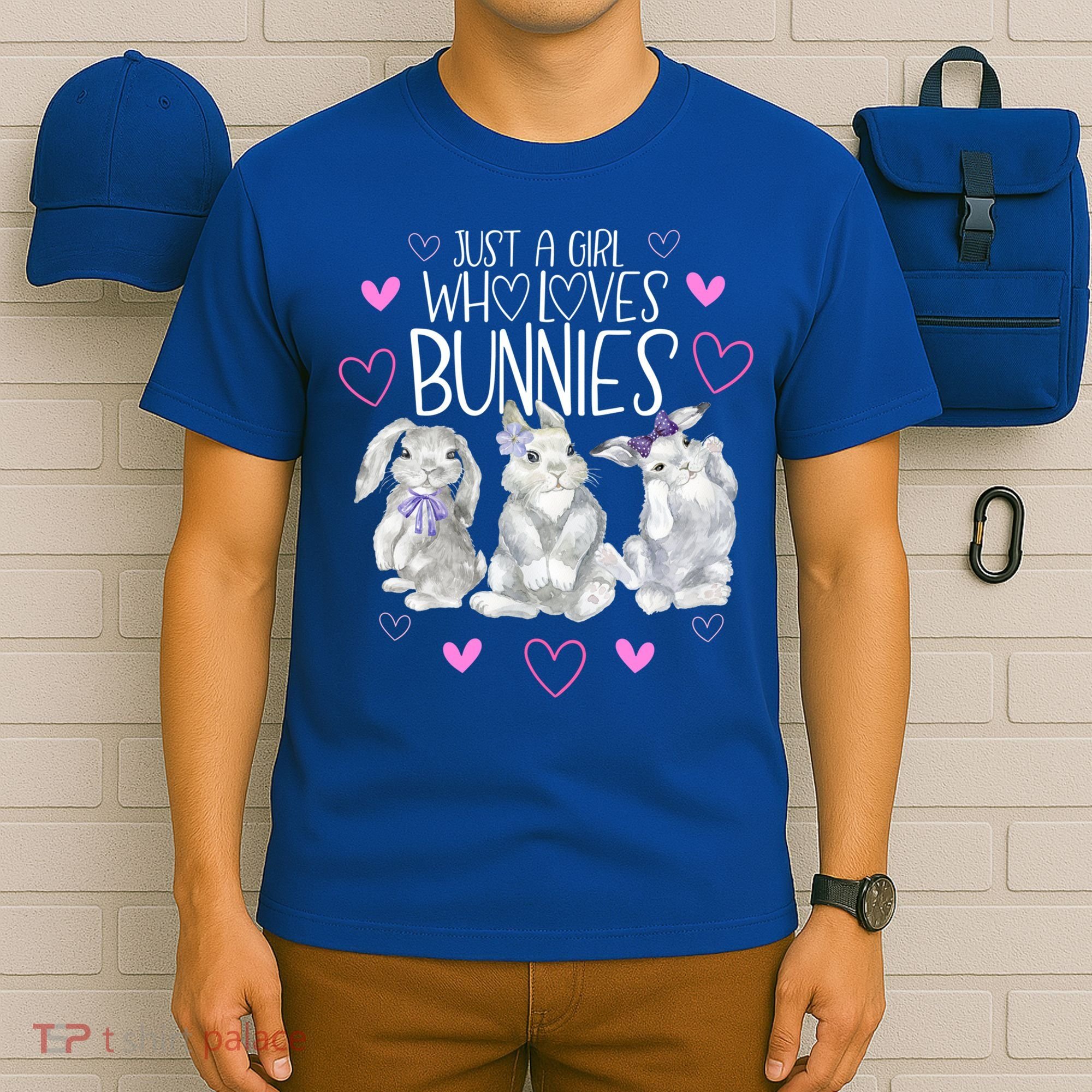 Cool Bunny Rabbit Gift Just A Girl Who Loves Bunnies Gift T-Shirt