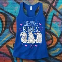 Cool Bunny Rabbit Gift Just A Girl Who Loves Bunnies Gift Women's Tank Top thumb 3
