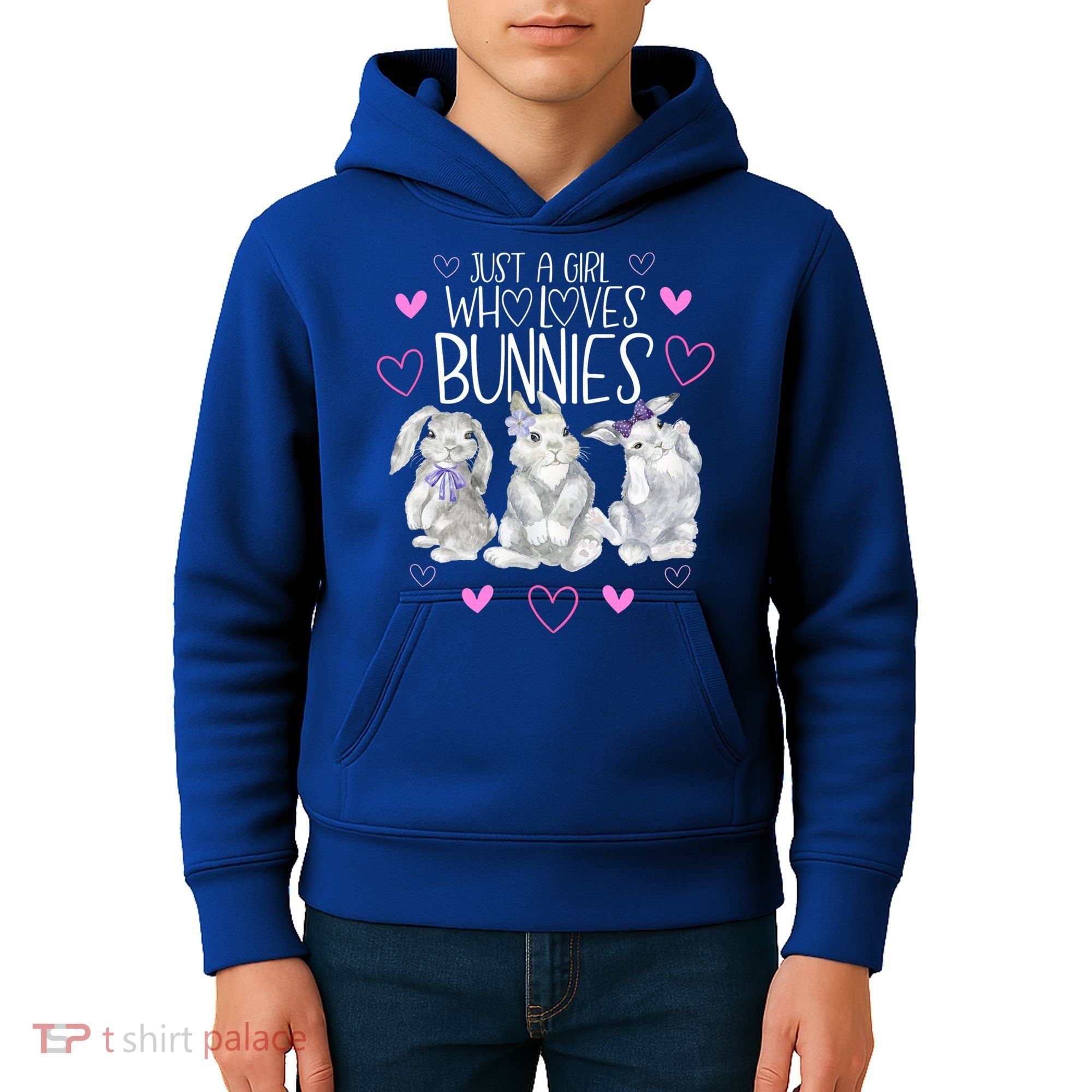 Cool Bunny Rabbit Gift Just A Girl Who Loves Bunnies Gift Kids Hoodie