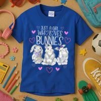 Cool Bunny Rabbit Gift Just A Girl Who Loves Bunnies Gift Kids T-Shirt thumb 3