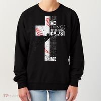 Christian Baseball Religious Cross Graphic Women's Sweatshirt thumb 0