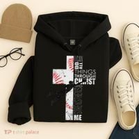 Christian Baseball Religious Cross Graphic Hoodie thumb 4