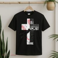 Christian Baseball Religious Cross Graphic T-Shirt thumb 2