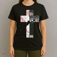 Christian Baseball Religious Cross Graphic T-Shirt thumb 4