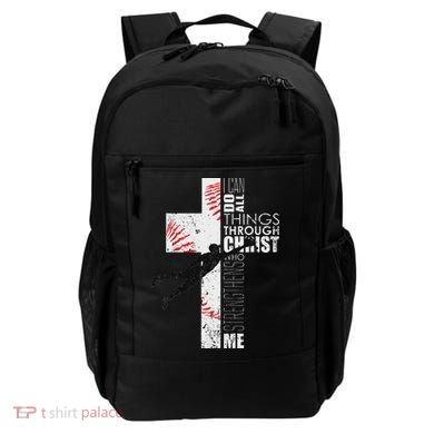Christian Baseball Religious Cross Graphic Backpack