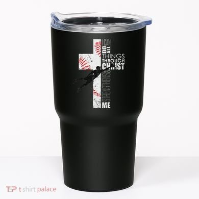 Christian Baseball Religious Cross Graphic Tumbler