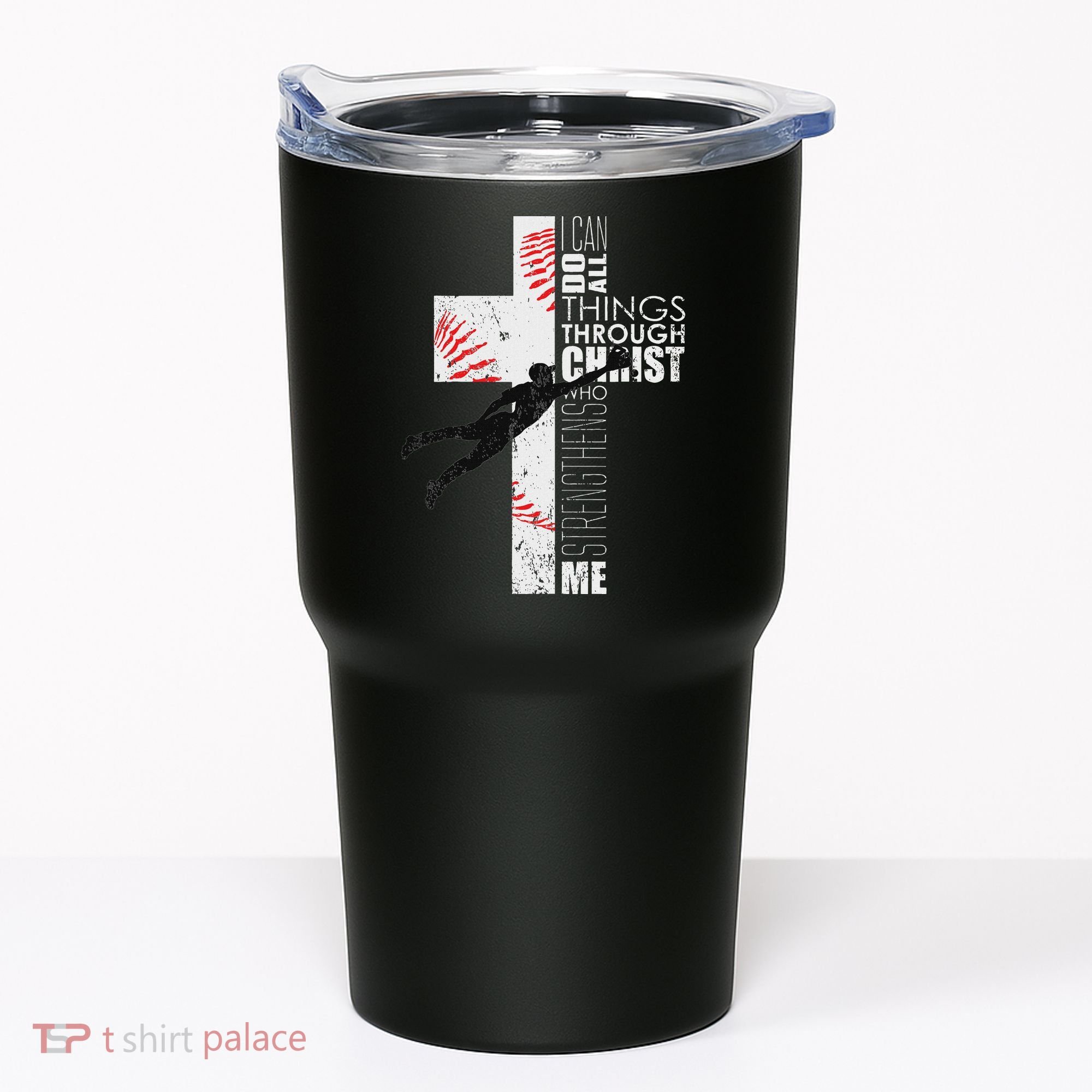 Christian Baseball Religious Cross Graphic Tumbler