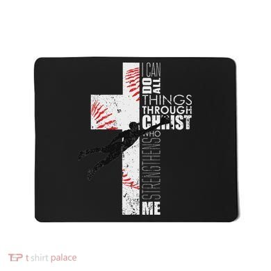Christian Baseball Religious Cross Graphic Mousepad