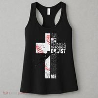 Christian Baseball Religious Cross Graphic Women's Tank Top thumb 3
