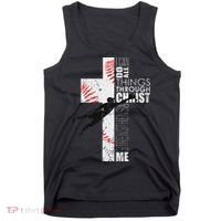 Christian Baseball Religious Cross Graphic Tank Top thumb 0