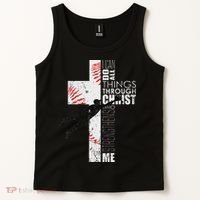 Christian Baseball Religious Cross Graphic Tank Top thumb 2