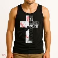 Christian Baseball Religious Cross Graphic Tank Top thumb 3