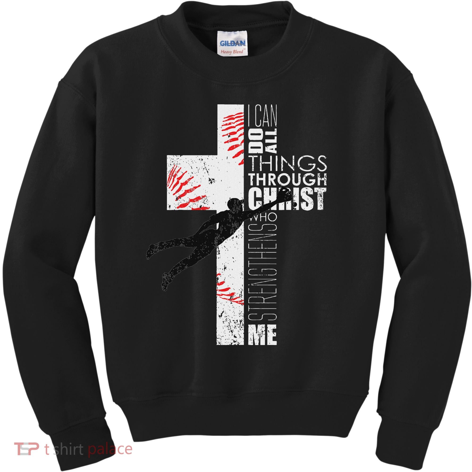 Christian Baseball Religious Cross Graphic Kids Sweatshirt