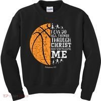 Christian Basketball Religious Gifts Kids Sweatshirt thumb 0