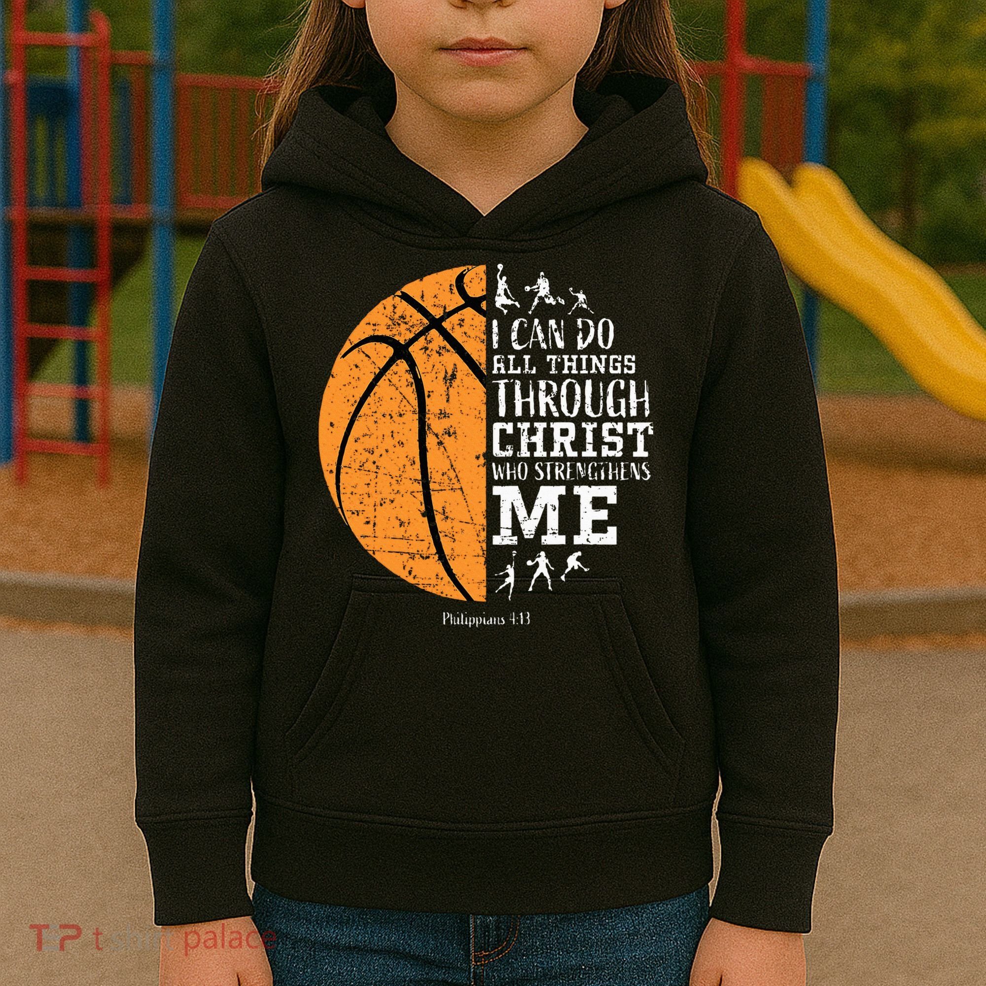 Christian Basketball Religious Gifts Kids Hoodie