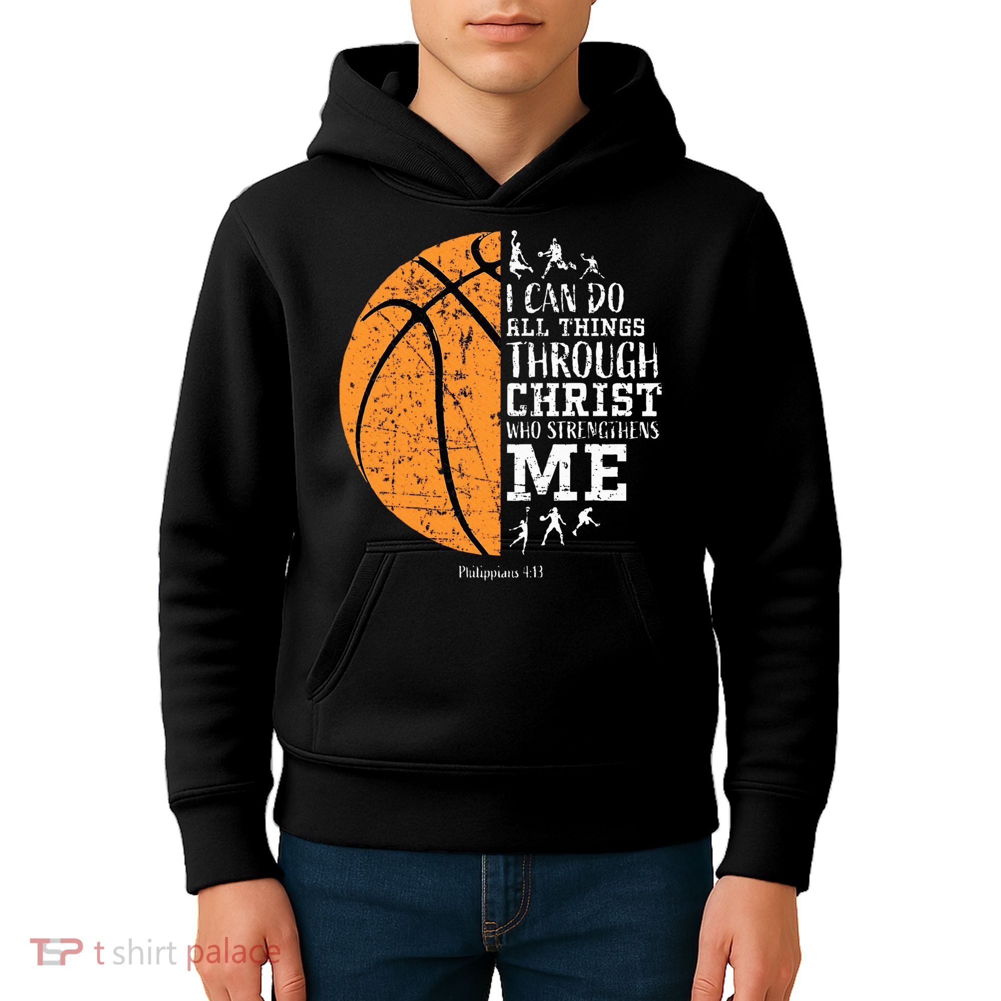 Christian Basketball Religious Gifts Kids Hoodie