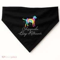 Chesapeake Bay Retriever Tie Dye Rainbow Dog Mom Lover Great Gift USA-Made Doggie Bandana thumb 0