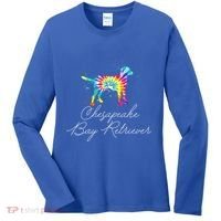 Chesapeake Bay Retriever Tie Dye Rainbow Dog Mom Lover Great Gift Women's Long Sleeve Shirt thumb 0