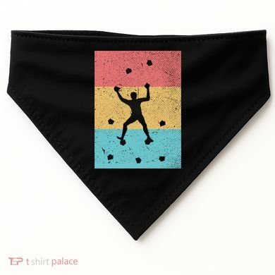 Climb Boulder Retro Wall Climber Sports Hobby Climbing Gift USA-Made Doggie Bandana