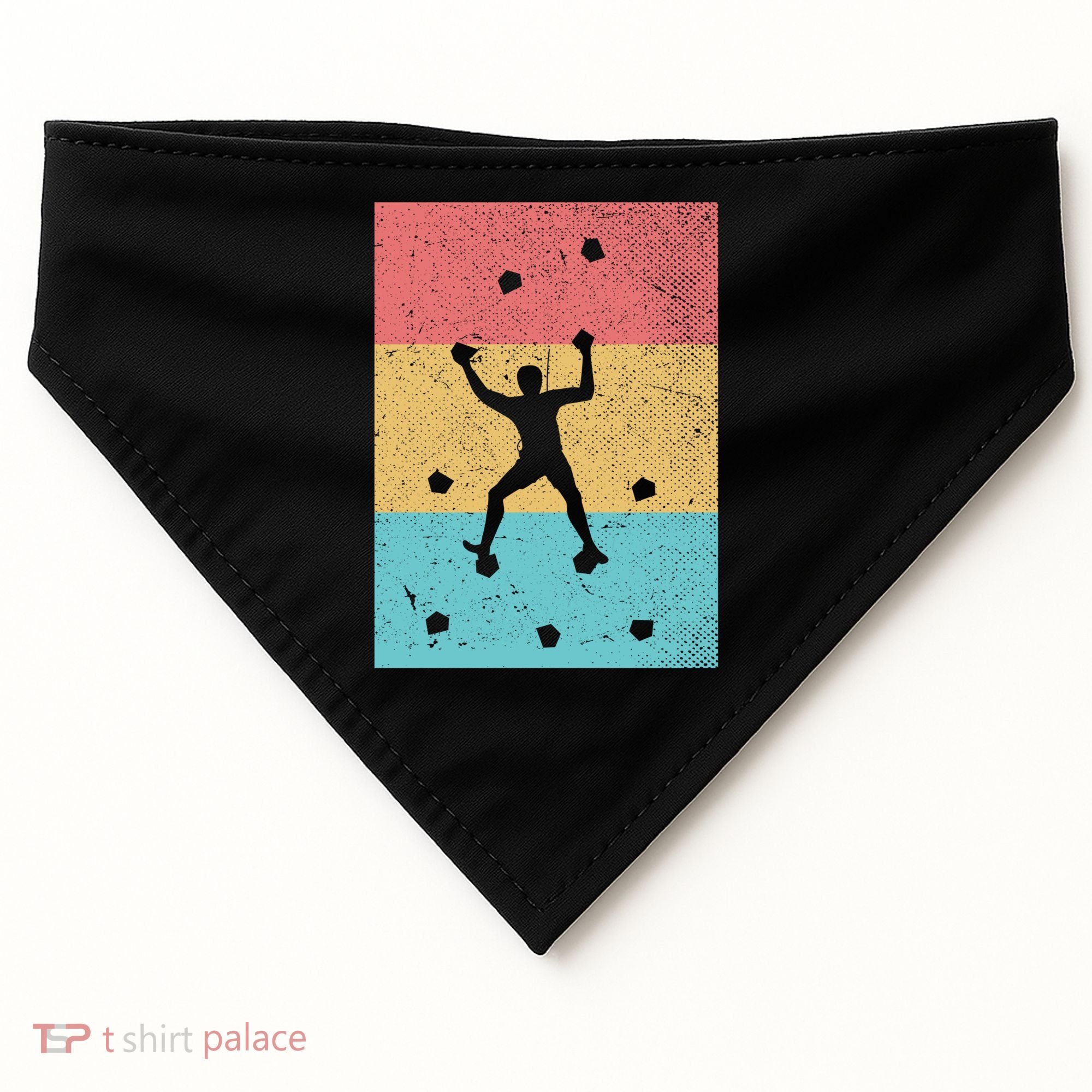 Climb Boulder Retro Wall Climber Sports Hobby Climbing Gift USA-Made Doggie Bandana