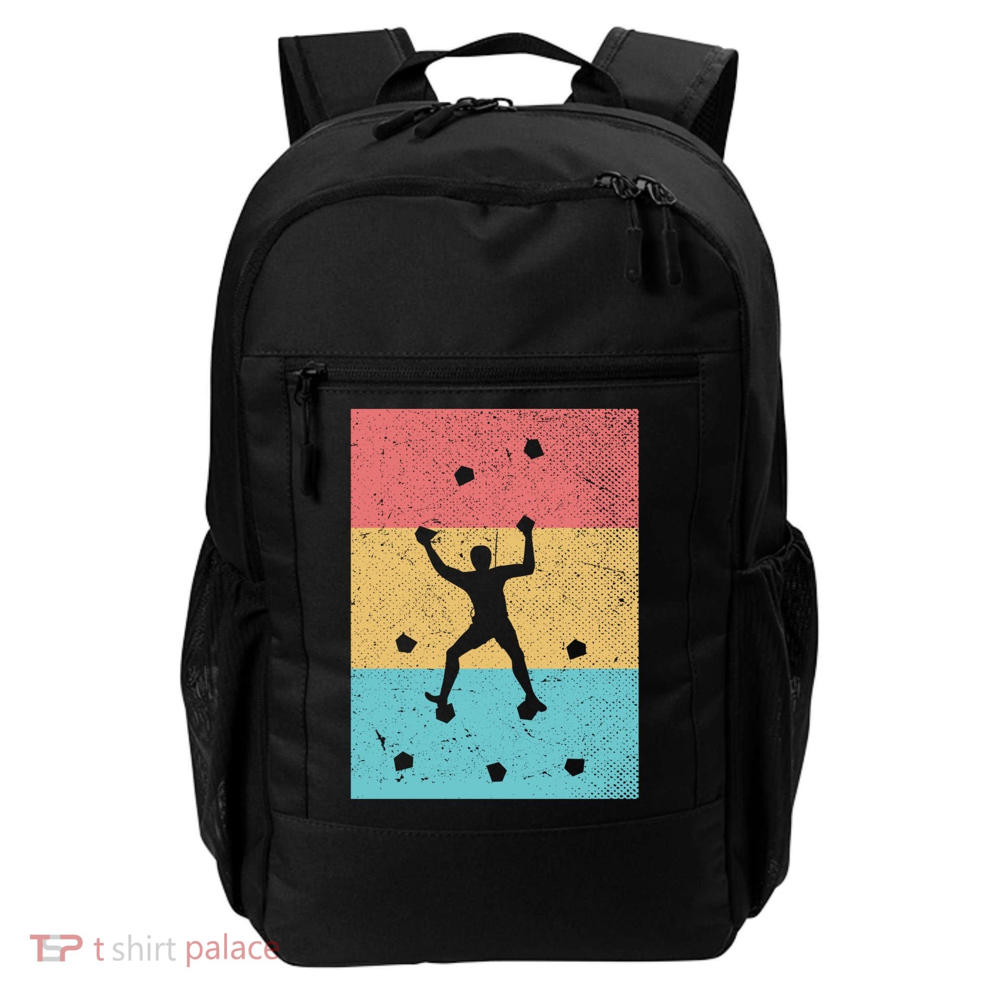 Climb Boulder Retro Wall Climber Sports Hobby Climbing Gift Backpack