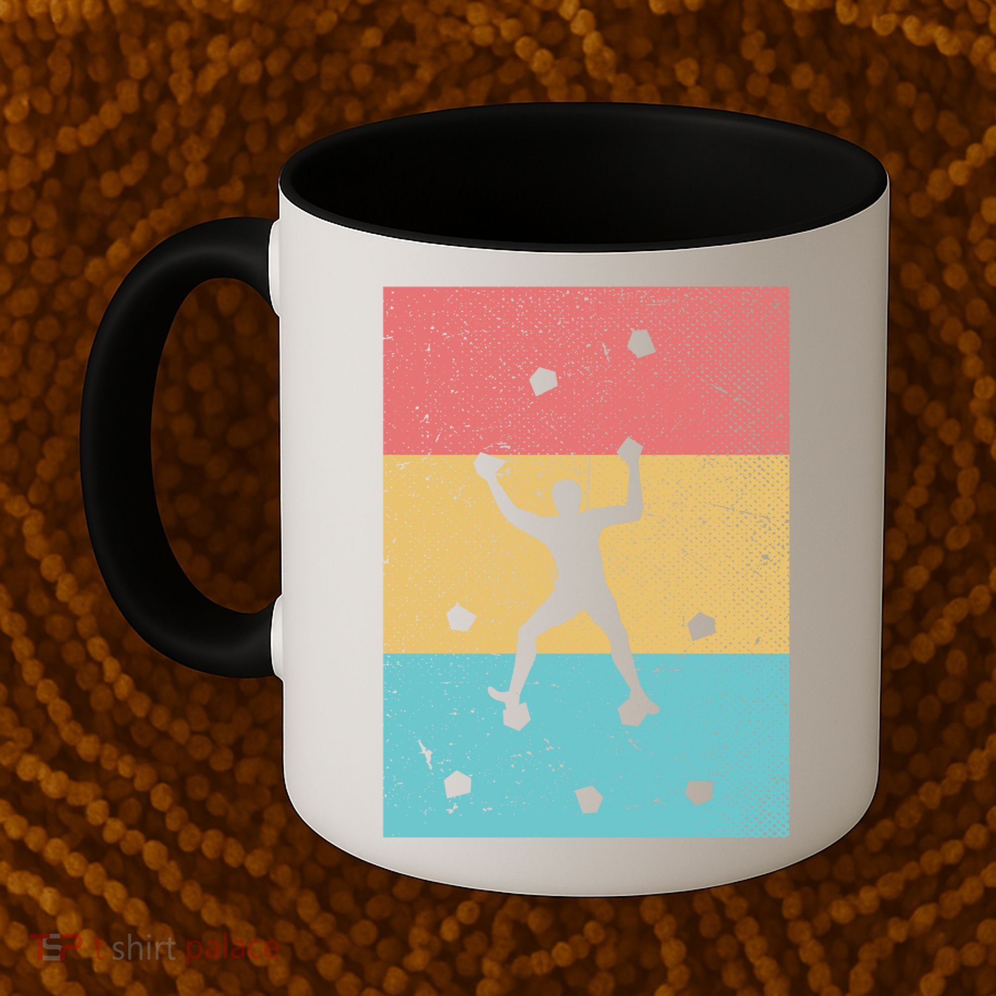 Climb Boulder Retro Wall Climber Sports Hobby Climbing Gift Coffee Mug