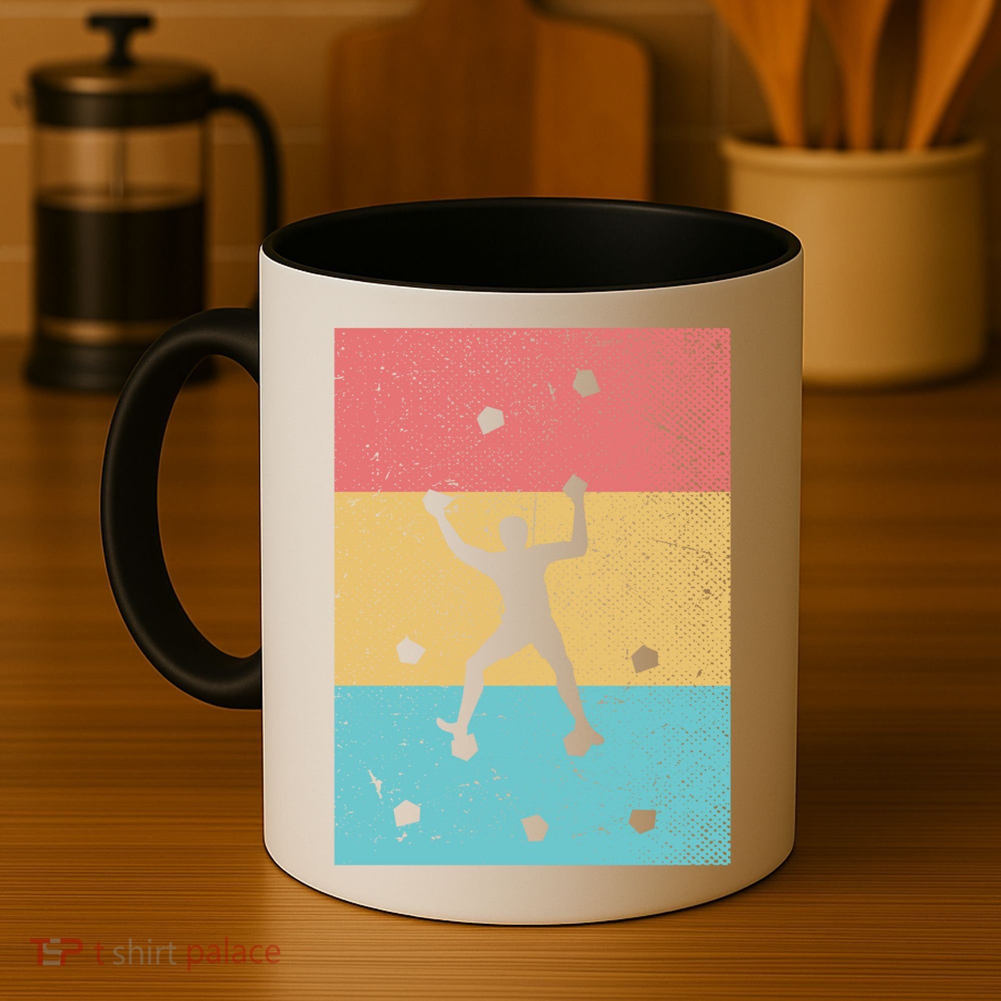 Climb Boulder Retro Wall Climber Sports Hobby Climbing Gift Coffee Mug