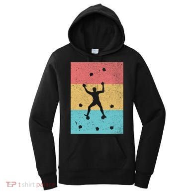 Climb Boulder Retro Wall Climber Sports Hobby Climbing Gift Women's Hoodie