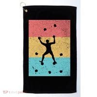 Climb Boulder Retro Wall Climber Sports Hobby Climbing Gift Golf Towel thumb 0
