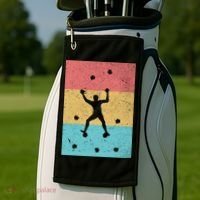 Climb Boulder Retro Wall Climber Sports Hobby Climbing Gift Golf Towel thumb 2