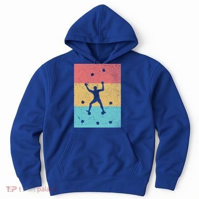 Climb Boulder Retro Wall Climber Sports Hobby Climbing Gift Hoodie