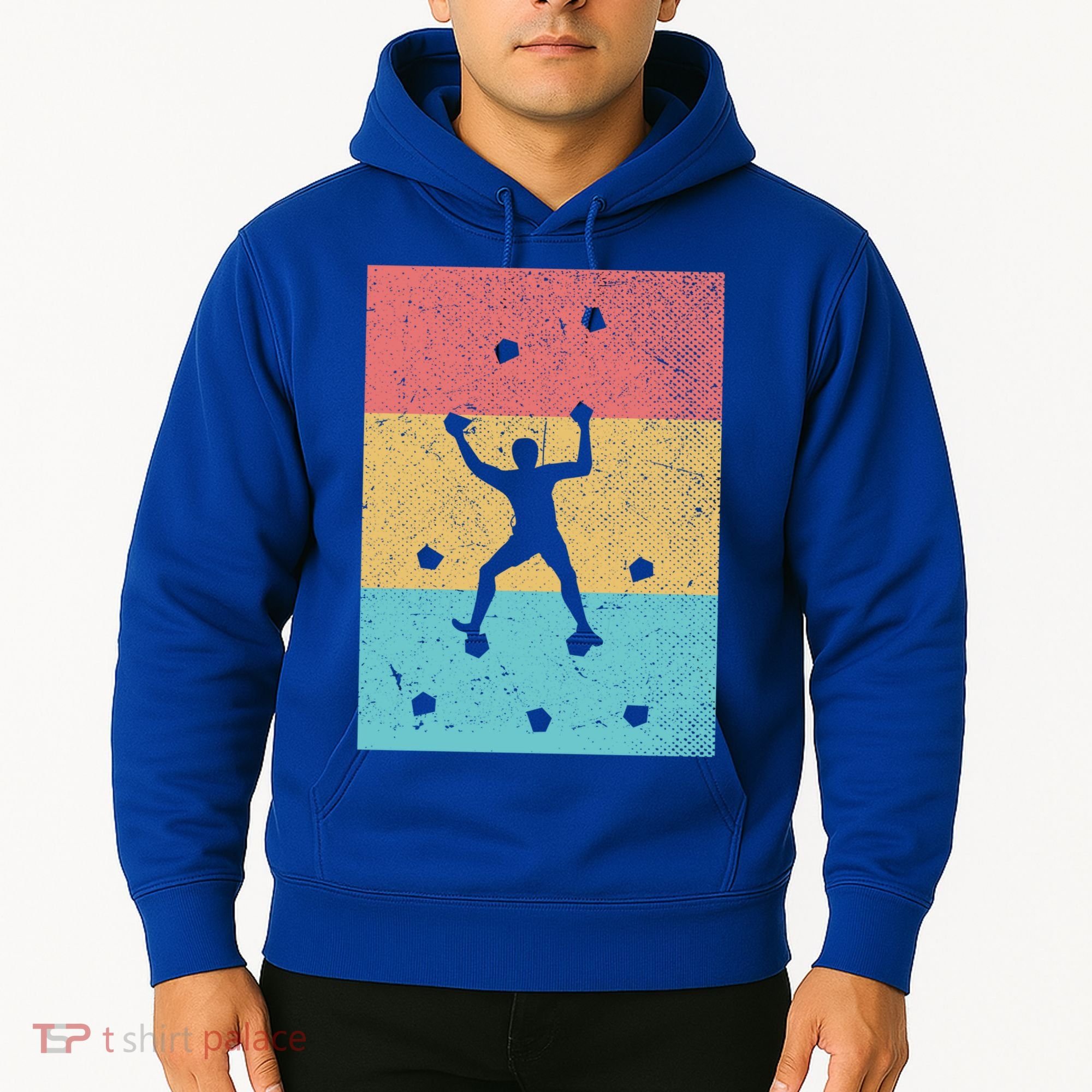 Climb Boulder Retro Wall Climber Sports Hobby Climbing Gift Hoodie