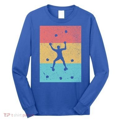 Climb Boulder Retro Wall Climber Sports Hobby Climbing Gift Long Sleeve Shirt