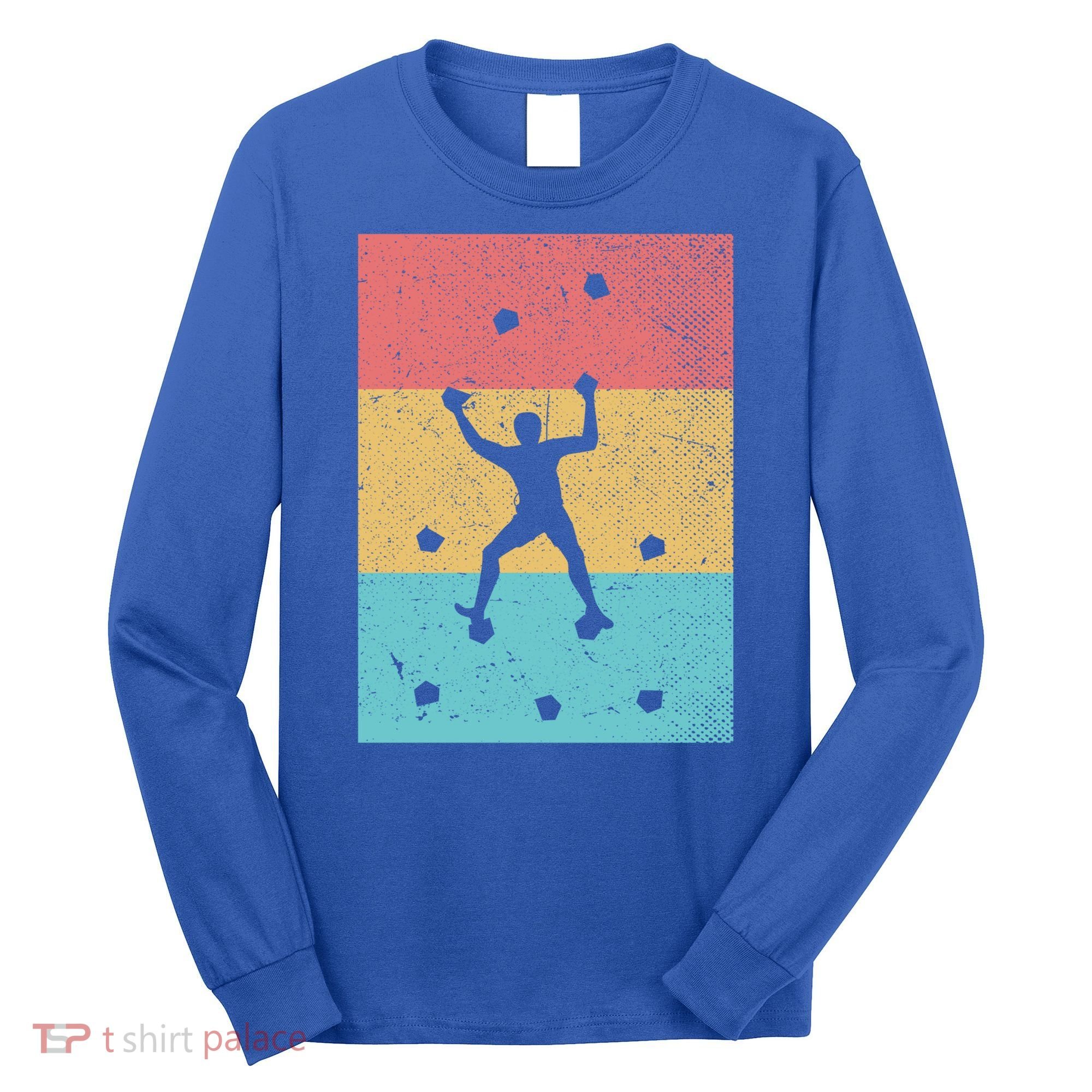 Climb Boulder Retro Wall Climber Sports Hobby Climbing Gift Long Sleeve Shirt