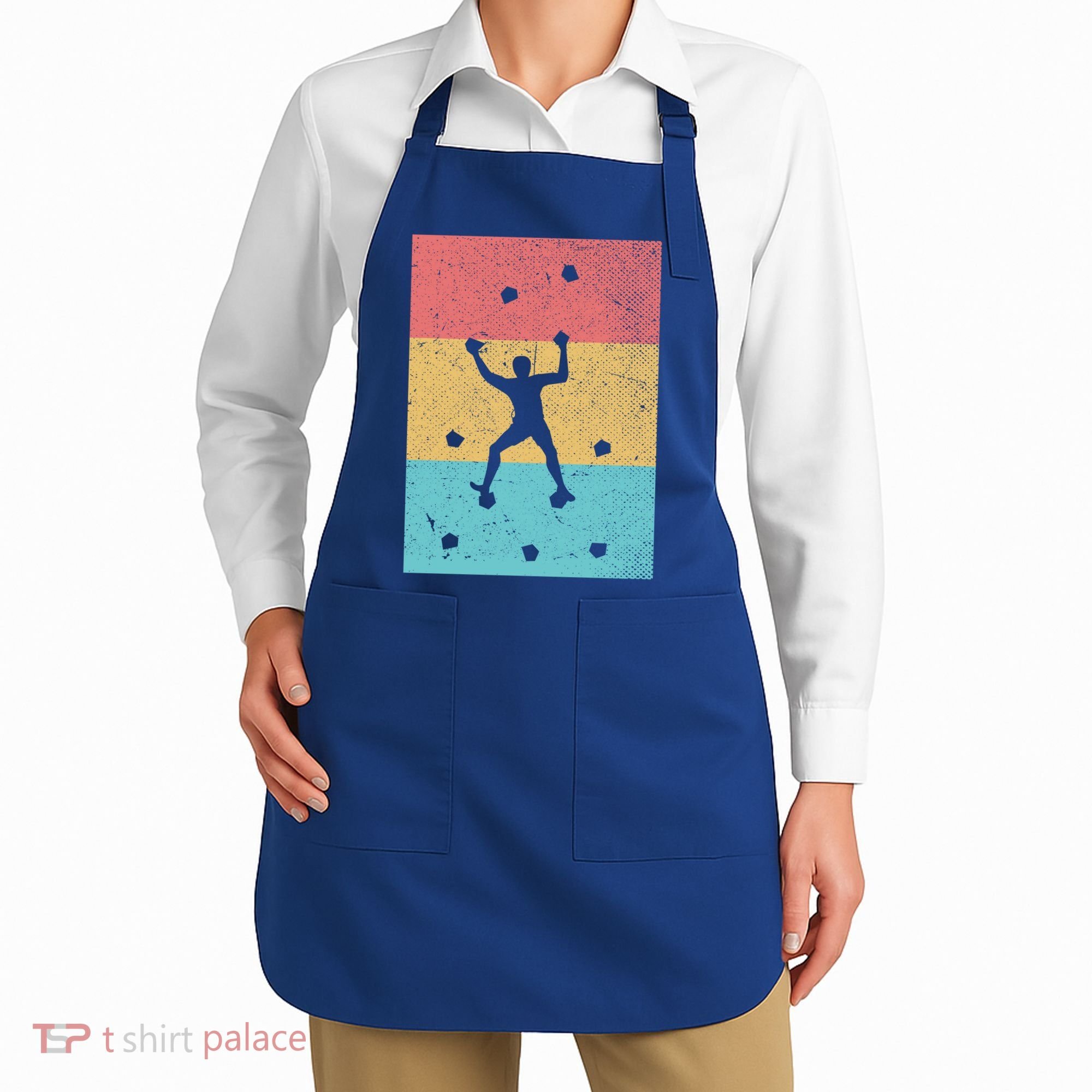 Climb Boulder Retro Wall Climber Sports Hobby Climbing Gift Apron