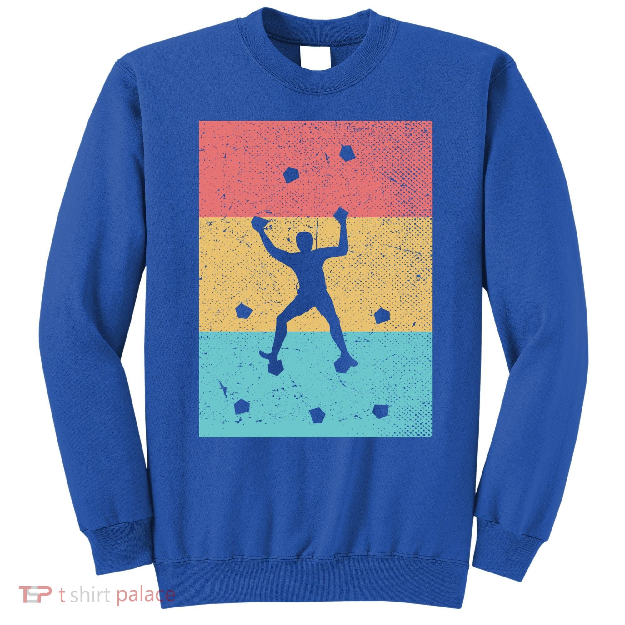 Climb Boulder Retro Wall Climber Sports Hobby Climbing Gift Sweatshirt