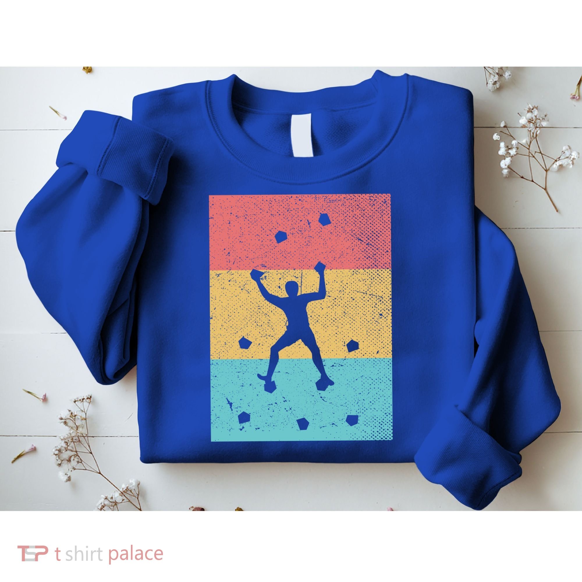 Climb Boulder Retro Wall Climber Sports Hobby Climbing Gift Sweatshirt