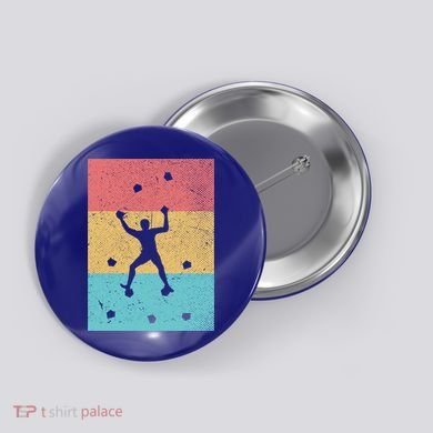 Climb Boulder Retro Wall Climber Sports Hobby Climbing Gift Button