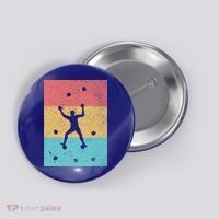 Climb Boulder Retro Wall Climber Sports Hobby Climbing Gift Button thumb 0