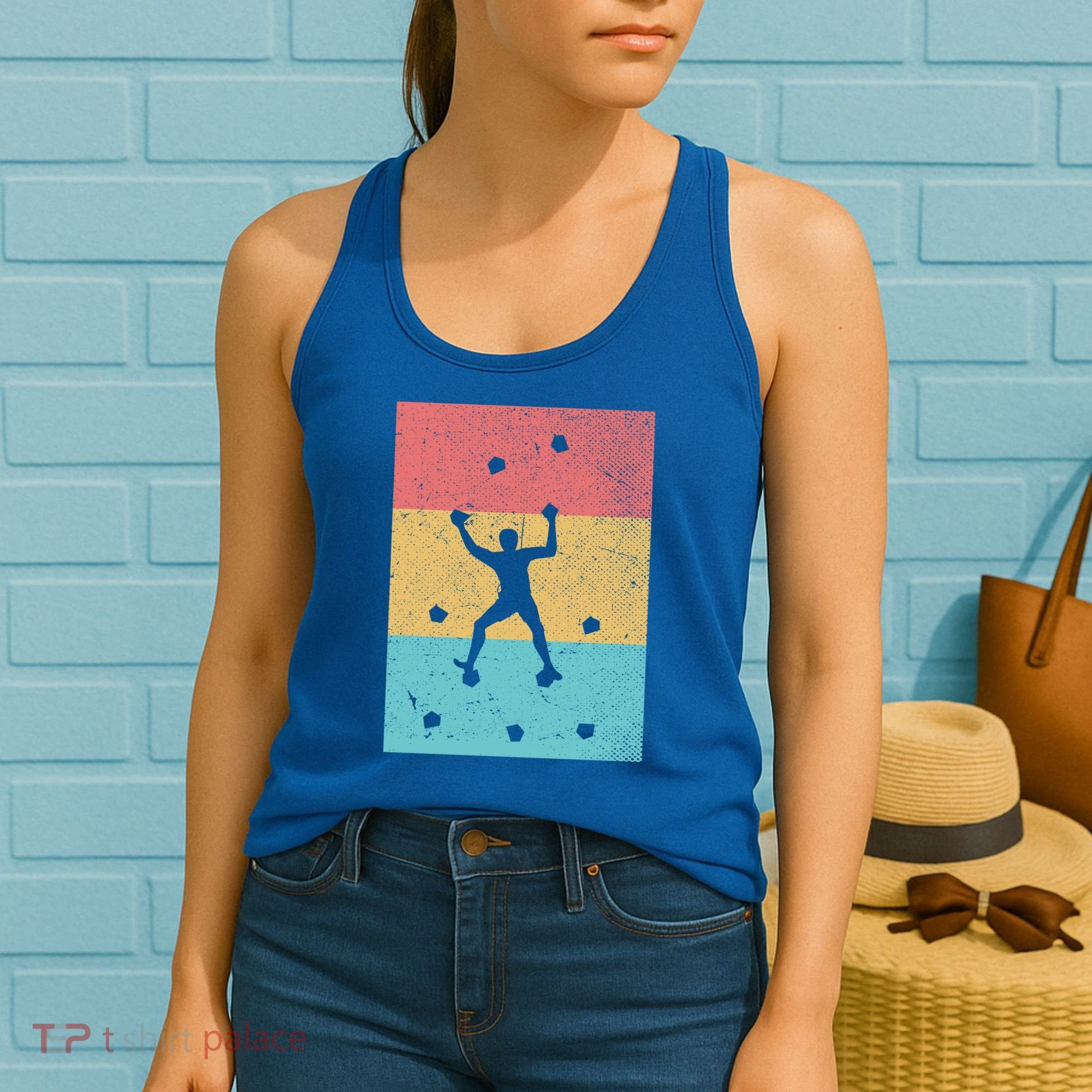 Climb Boulder Retro Wall Climber Sports Hobby Climbing Gift Women's Tank Top